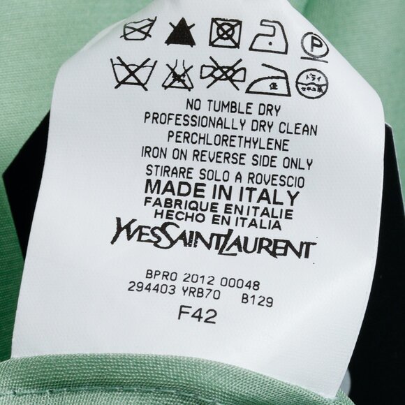 Yves Saint Laurent SS2012 Mint Green Silk Organza Blouse - Picture 9 of 9